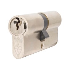 Yale 1 Star 6 Pin Kitemarked 90mm Euro Double Cylinder - 45 + 45mm - Pol Nickel - Keyed Alike - Pair