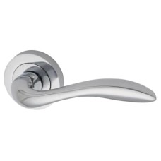 Exel Polished Chrome Door Handles on Round Rose - Sussex Range 
