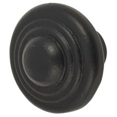 Olde Forge Ring Round Cabinet Knob - 38mm Diameter - Black Iron