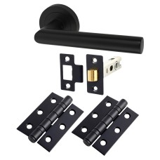 Exel Emily Latch Door Handle on Rose Kit - Matt Black