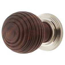 From The Anvil Beehive Ball Cabinet Knob - 38mm Diameter - Rosewood - Polished Nickel Rose