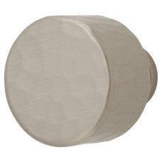 Alexander & Wilks Leila Hammered Round Cabinet Knob - 30mm Diameter - Satin Nickel