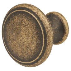 Olde Forge Thorpe Round Cabinet Knob - 30mm Diameter - Antique Brass