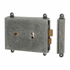 Olde Forge Rim Lock and Cover - 158 x 115mm - Pewter