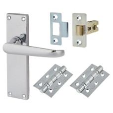 Exel Victorian Latch Door Handle Kit - Polished Chrome