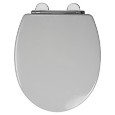 Croydex Lugano Flexi-Fix Soft Close Wooden Toilet Seat - Grey