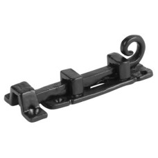 Olde Forge Curly Tail Straight Barrel Bolt - 85 x 25mm - Antique Black Iron