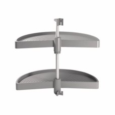 Emuca 1/2 Tray Carousel Set - Cabinet Width 900mm - Grey Plastic