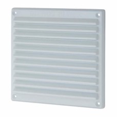 Louvre Vent with Flyscreen - 166 x 160mm - 6423mm² Free Air Flow - White Plastic