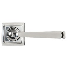 From The Anvil Polished Stainless Steel Door Handles on Square Rose - Avon Range 