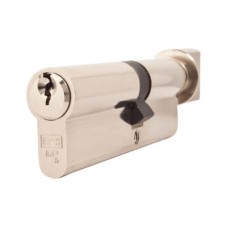 Exel 5 Pin 90mm Euro Thumbturn Cylinder - 40mm Turn + 50mm - Pol Nickel - Keyed to Differ