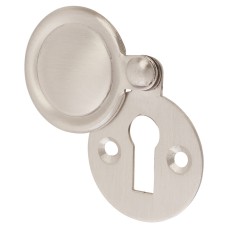 Hampstead Victorian Covered Escutcheon - 32mm Diameter - Keyhole - Satin Nickel