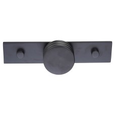 Frelan Hoxton Sturt Cabinet Knob on Fanshaw Backplate - 40mm Diameter - Matt Black