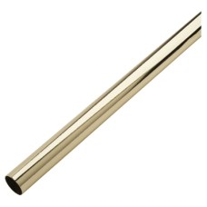 Exel 25mm Round Steel Hanging Rail Tube - 1829mm Length - Polished Brass 