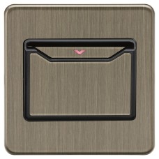 Knightsbridge 32A 1 Gang Screwless Flat Plate Key Card Switch - Antique Brass