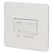 Knightsbridge 10AX 1 Gang Triple Pole Fan Isolator Switch - Matt White