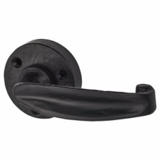 Olde Forge Antique Black Tudor Door Handles on Round Rose 