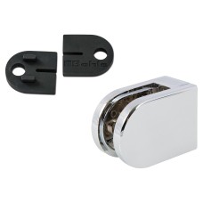 Bohle D Shaped Balustrade Clamps & Inserts - 10mm Glass - 63mm x 45mm - Polished Chrome - Pack of 4