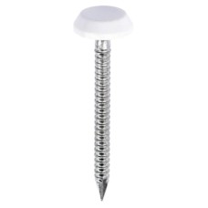 TIMCO Polymer Headed Nails - 40mm Length - White - Pack of 250