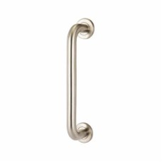 Hampstead 22mm D-Bar Door Pull Handle on Rose - Bolt Fix - 250mm Centres - Satin Stainless Steel
