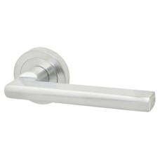 Exel Satin Chrome Door Handles on Round Rose - Sophia Range 