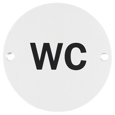 Exel WC Toilet Door Sign - 75mm Diameter - Satin Anodised Aluminium