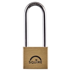 Squire Lion Marine Grade Open Long Shackle Padlock - 40mm Body - 63 x 22.5mm Shackle - Brass