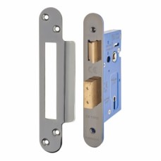 Hampstead Architectural 3 Lever Sashlock - 65mm Case - 44mm Backset - Radius - Black Nickel