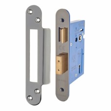 Hampstead Architectural 3 Lever Sashlock - 78mm Case - 57mm Backset - Radius - Black Nickel