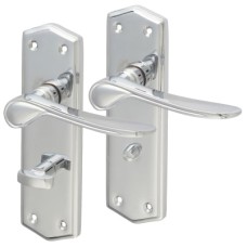 Exel Polished Chrome Bathroom Door Handle - Rome Range - 170 x 50mm