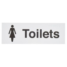 Rectangle Female Toilet Door Sign - 100 x 300mm - White