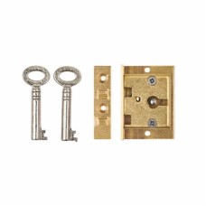 Cut Box Lock - 38 x 32mm - Polished Brass