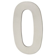 Exel 100mm Concealed Screw Fix Door Numeral - 0 - Satin Stainless Steel 