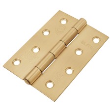 Exel Steel Grade 7 Butt Fire Door Hinge - 100 x 70 x 2mm - Satin Brass - Pair