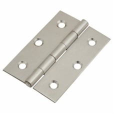 Pressed Butt Door Hinge - 76 x 51 x 1.5mm - Satin Stainless Steel - Pair