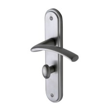 M Marcus Satin Chrome Bathroom Door Handle - Tosca Range - 205 x 42mm