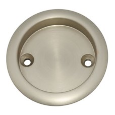 FVG Round Screw Fixed Flush Handle - 63mm Diameter - Satin Nickel