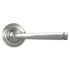 From The Anvil Satin Stainless Steel Door Handles on Round Art Deco Rose - Avon Range 