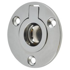 Exel Round Flush Ring Cabinet Pull Handle - 45mm Diameter - Polished Chrome