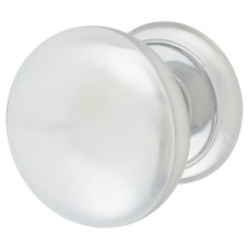 Carlisle Brass Large Round Centre Door Knob - 90mm Rose Diameter - Polished Chrome