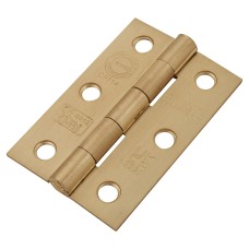 Exel Steel Grade 7 Butt Fire Door Hinge - 75 x 50 x 2mm - Satin Brass - Pair