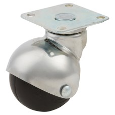 Coldene Rollstar Low Level Furniture Castor - Swivel - 50kg Max - 50mm Diameter - Chrome Plated