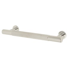 Carlisle Brass 13mm Knurled T-Bar Cabinet Pull Handle - 128mm Centres - Polished Chrome