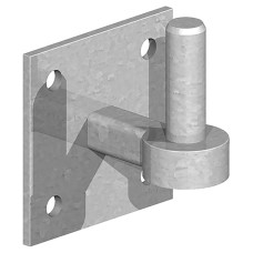 Heavy Duty Field Gate Hook on Plate - 19mm Pin - Galvanised