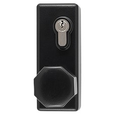 Arrone AR885K Outside Access Device with Cylinder - Octagonal Knob - Matt Black