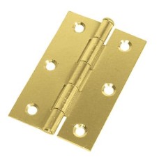 Loose Pin Steel Butt Door Hinge - 89 x 58mm - Polished Brass - Pair