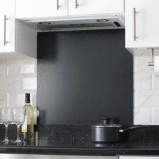 Exel Aluminium Kitchen Splashback - 900 x 750mm - Gloss Brushed Black