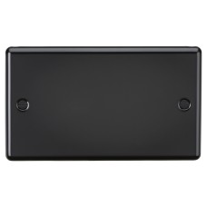 Knightsbridge 2 Gang Round Edge Blank Plate - Matt Black