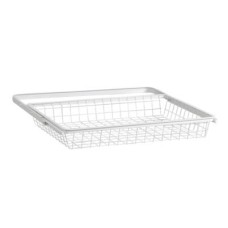 elfa Top Track System - Click In Shallow Wire Basket & Gliding Frame - 610 x 440 x 85mm - White