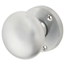 Exel Round Mortice Door Knob - 60mm Rose Diameter - Satin Chrome 
